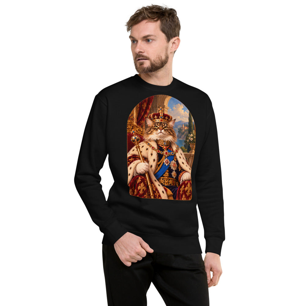 Custom cat portrait sweatshirt, Royal style, worn
