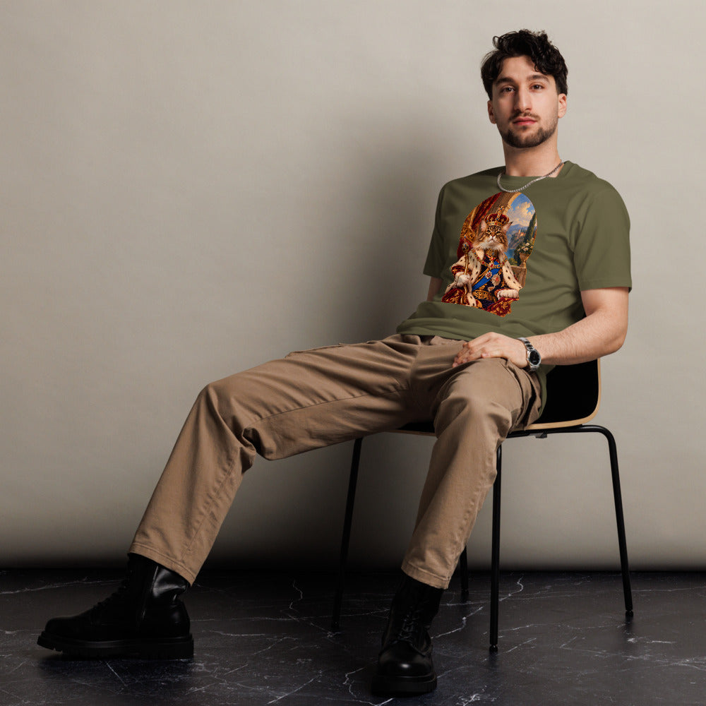 Custom cat portrait t-shirt, Royal style, Army, worn