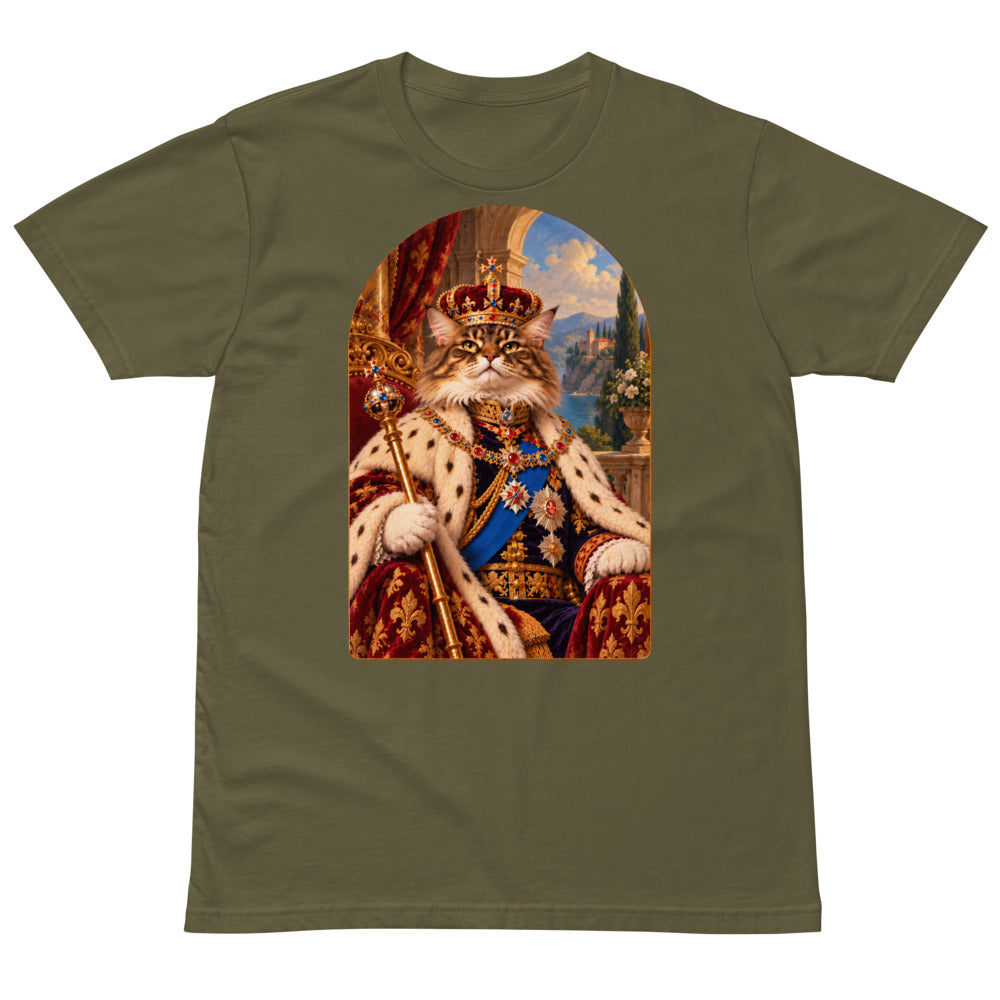 Custom cat portrait t-shirt, Royal style, Army, flat