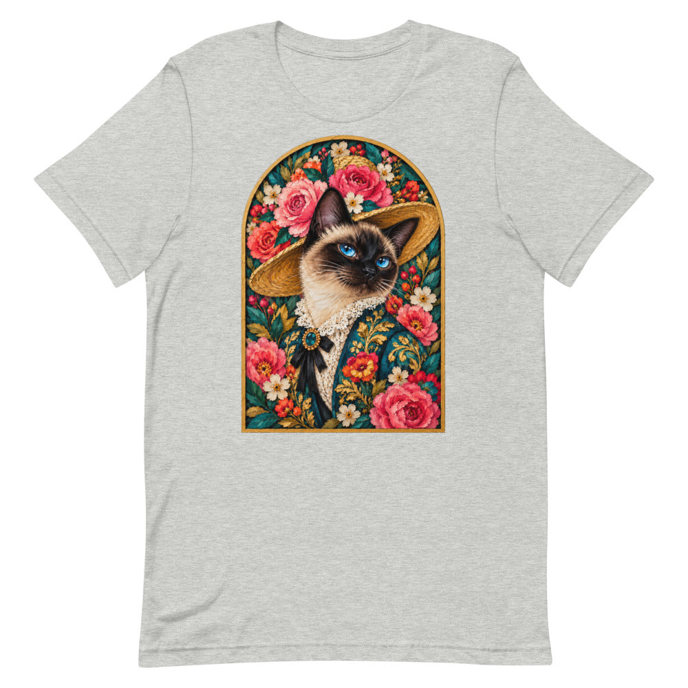 Custom cat portrait t-shirt, Pop Art style, Athletic Heather, flat