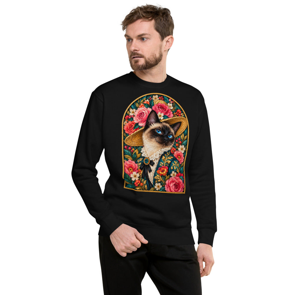 Custom cat portrait sweatshirt, Pop Art style, worn