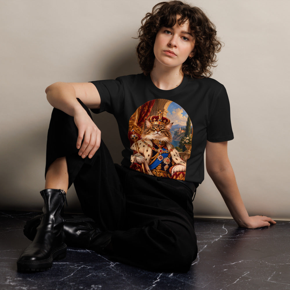 Custom cat portrait t-shirt, Royal style, lifestyle