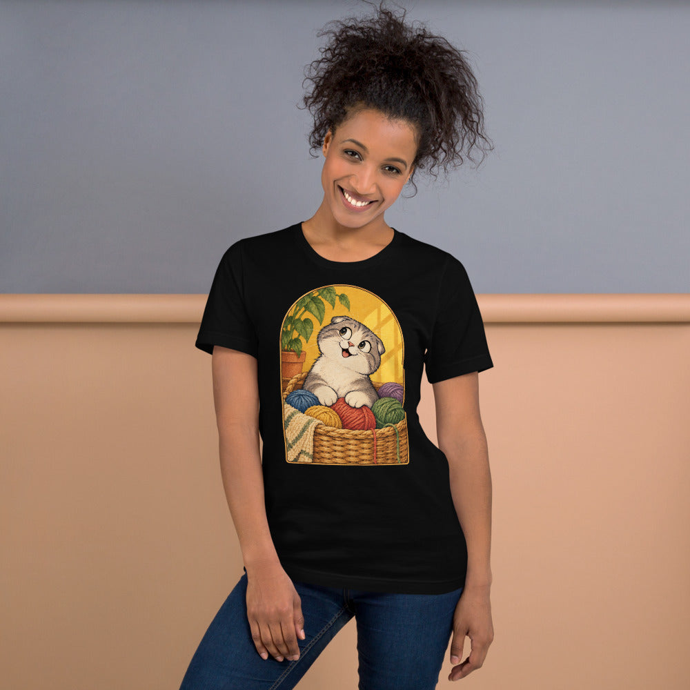 Custom cat portrait t-shirt, Cartoon style, lifestyle