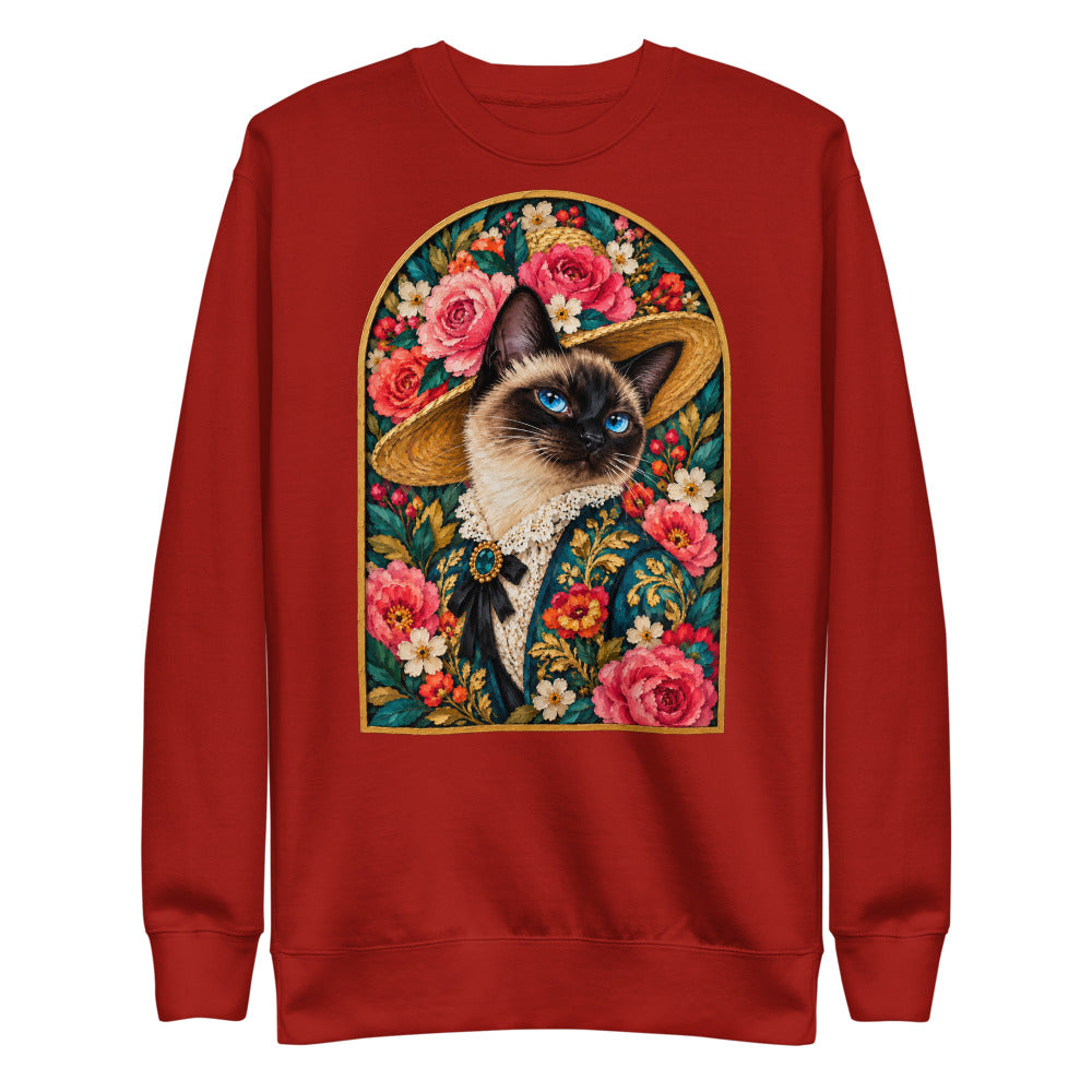 Custom cat portrait sweatshirt, Pop Art style, Cardinal, flat