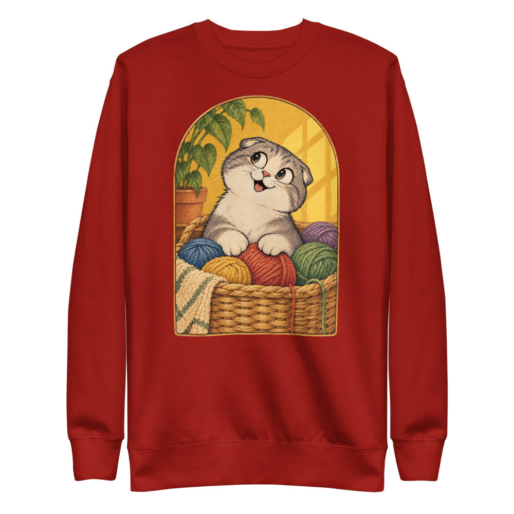Custom cat portrait sweatshirt, Cartoon style, Cardinal, flat