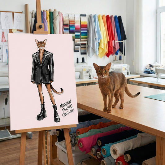 Modern Feline Couture Canvas
