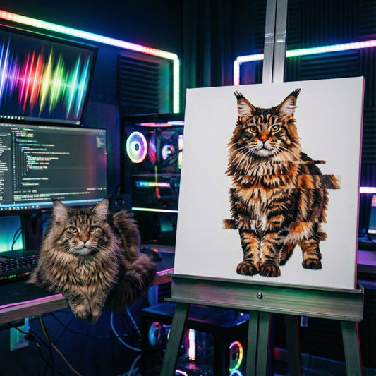 Digital Glitch Reality Canvas