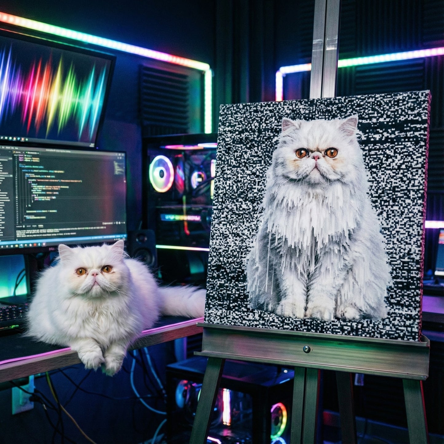 Digital Glitch Reality Canvas