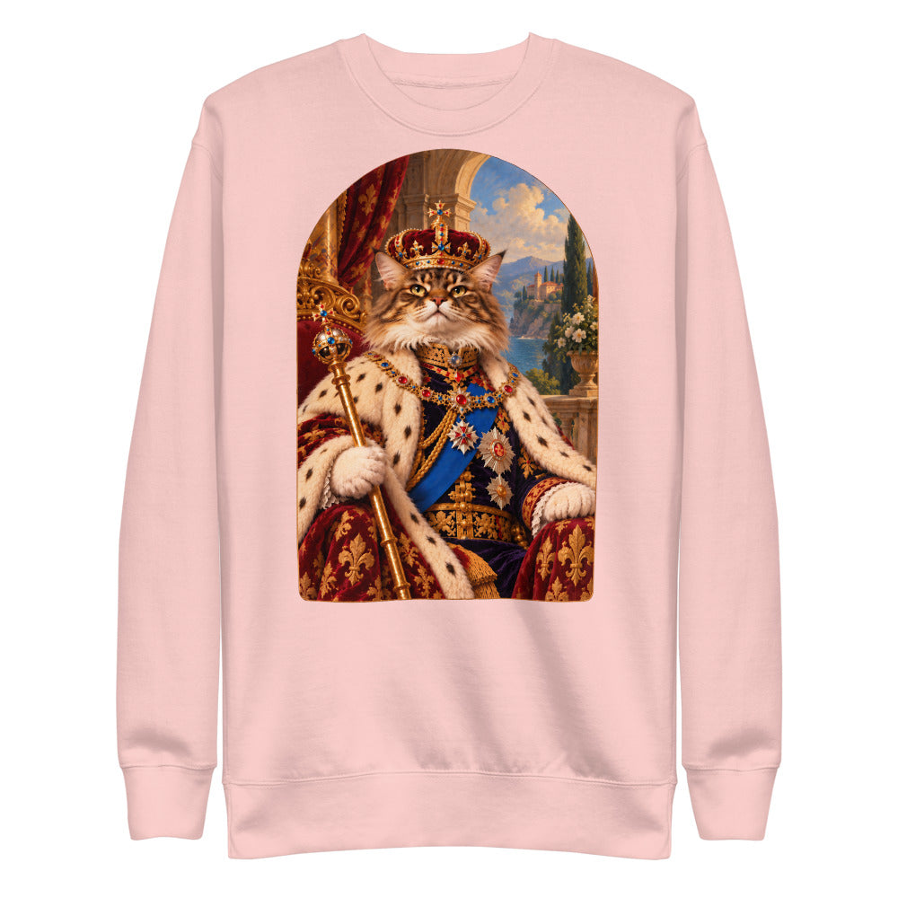 Custom cat portrait sweatshirt, Royal style, Light Pink, flat