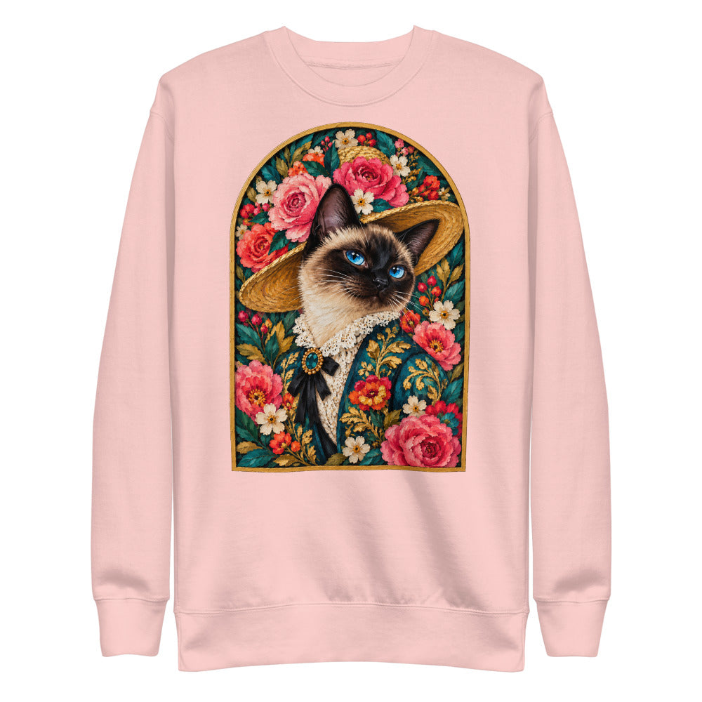 Custom cat portrait sweatshirt, Pop Art style, Light Pink, flat