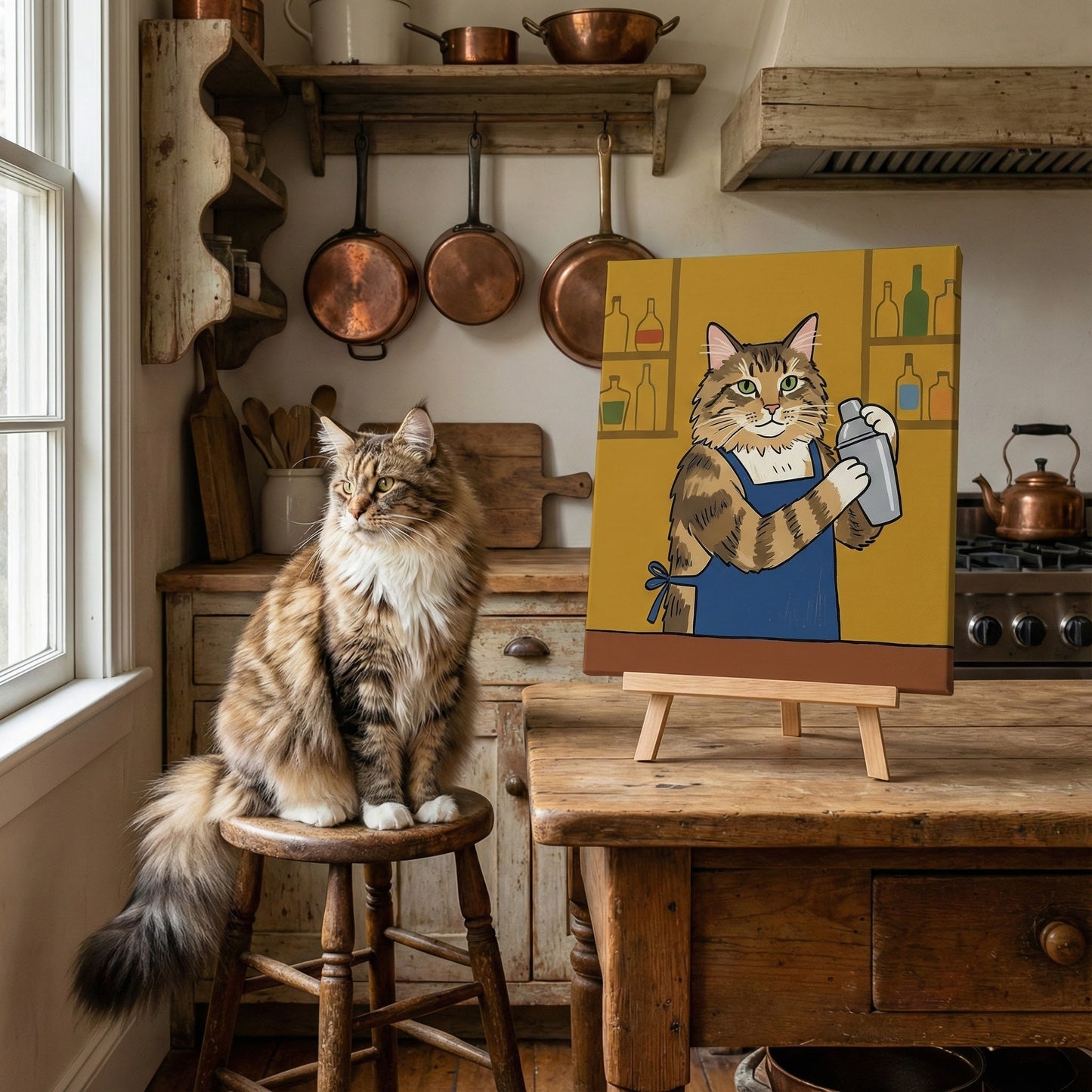Cozy Kitchen Folk Canvas