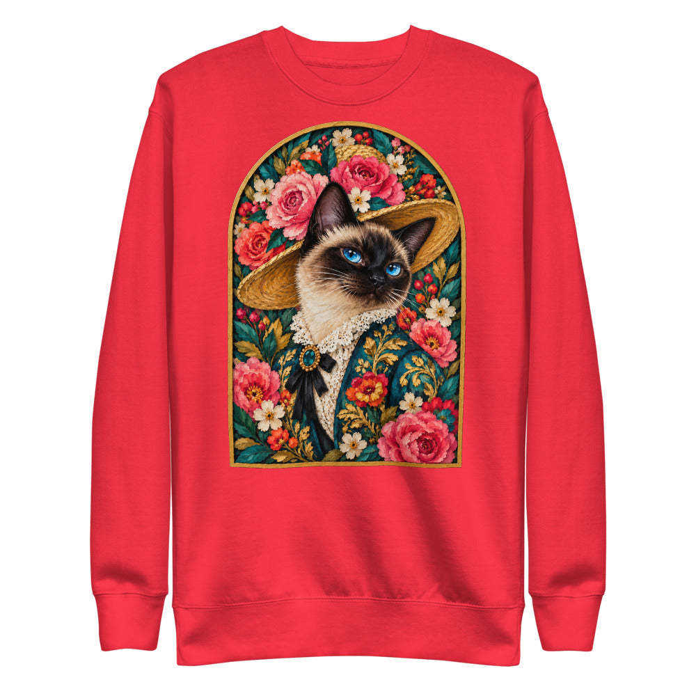 Custom cat portrait sweatshirt, Pop Art style, Red, flat