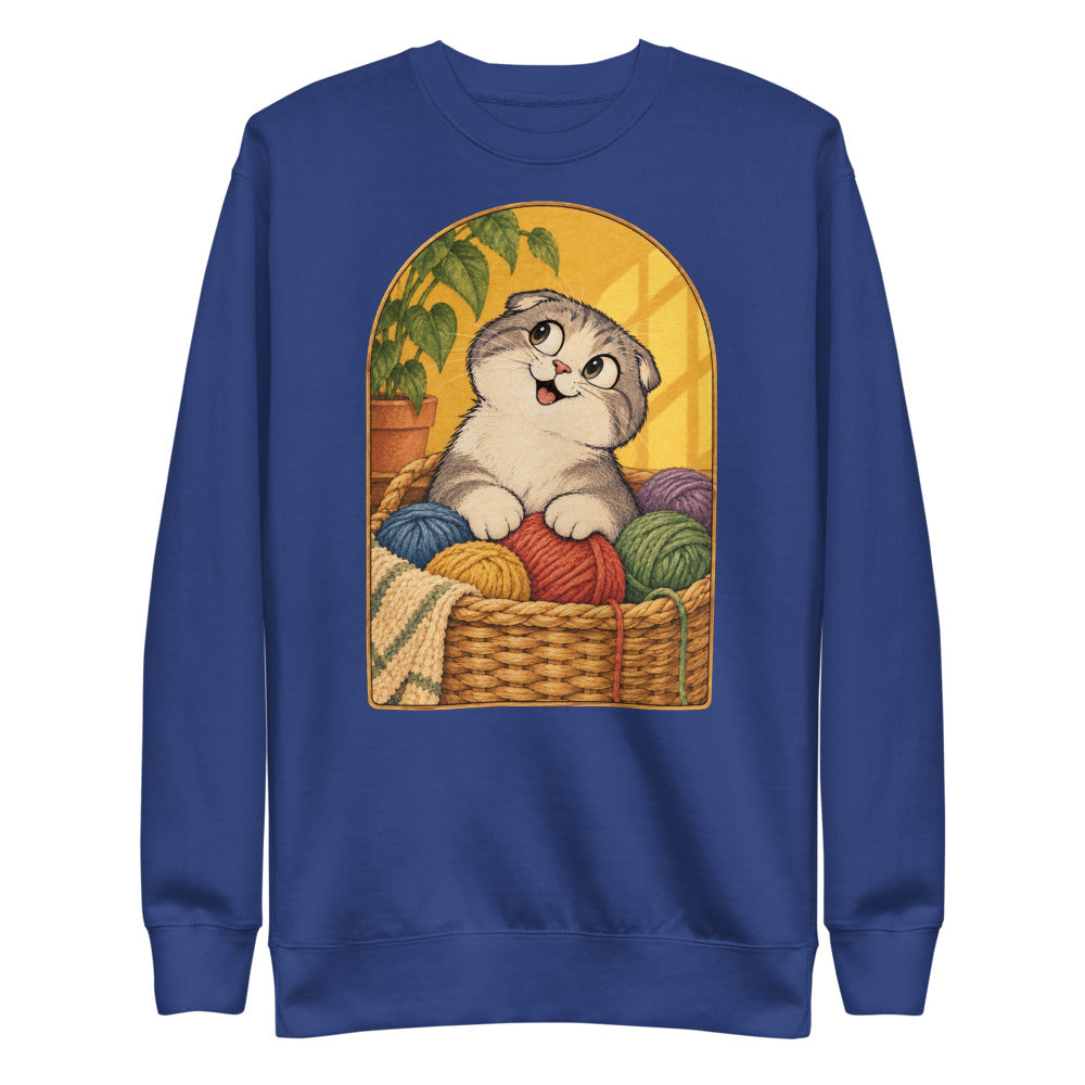 Custom cat portrait sweatshirt, Cartoon style, Royal, flat