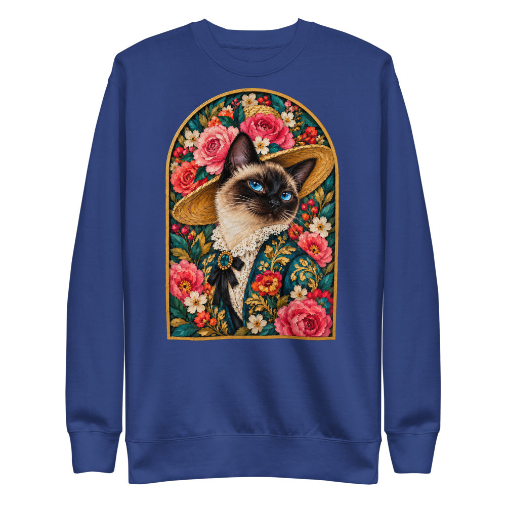 Custom cat portrait sweatshirt, Pop Art style, Royal, flat