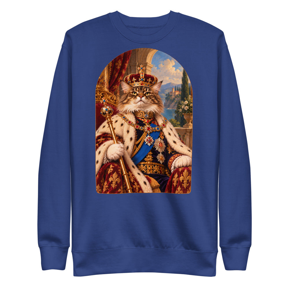 Custom cat portrait sweatshirt, Royal style, Royal, flat