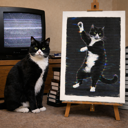 VHS Glitch Signal Canvas