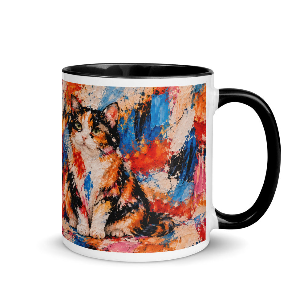 Custom cat portrait mug in the Abstract Expressionism style