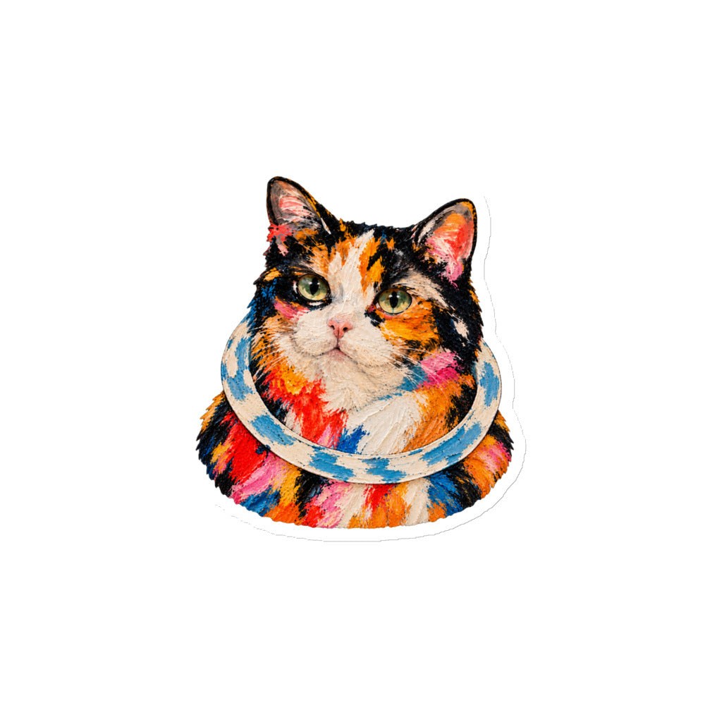 Custom cat portrait magnet in the Abstract Expressionism style