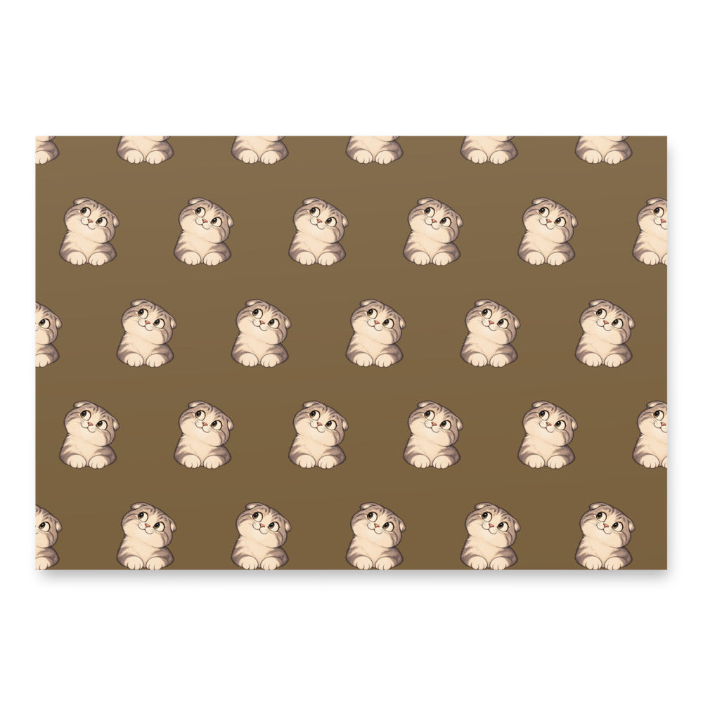 Custom cat portrait wrapping paper in the Cartoon style