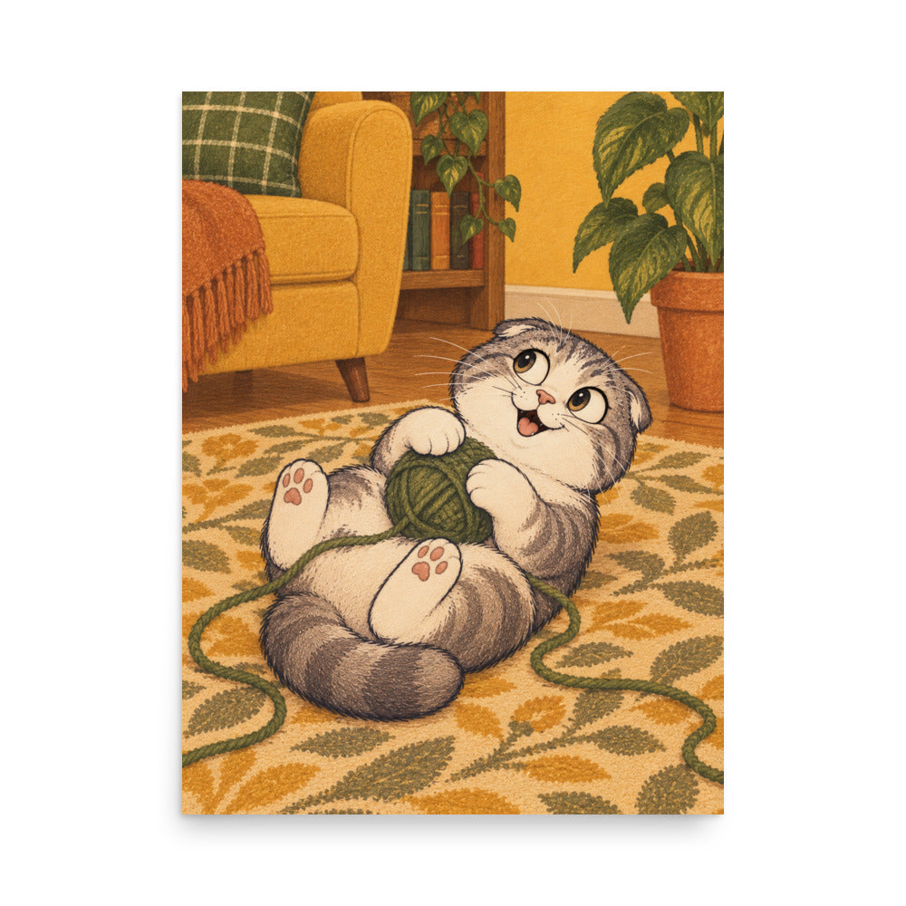 Custom cat portrait poster in the Cartoon style
