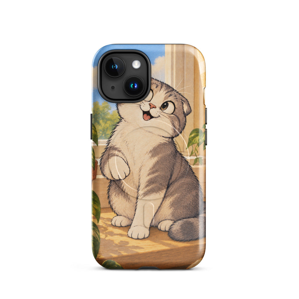 Custom cat portrait phone case in the Cartoon style