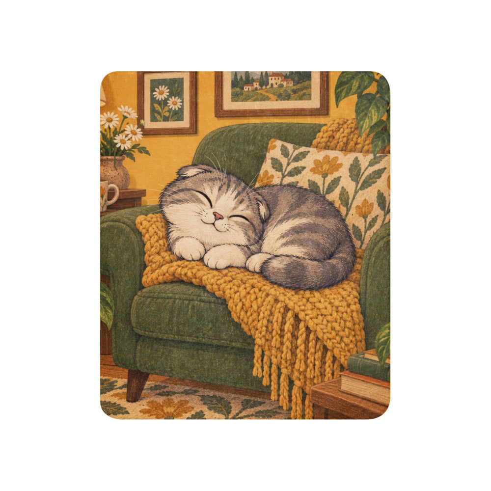 Custom cat portrait blanket in the Cartoon style