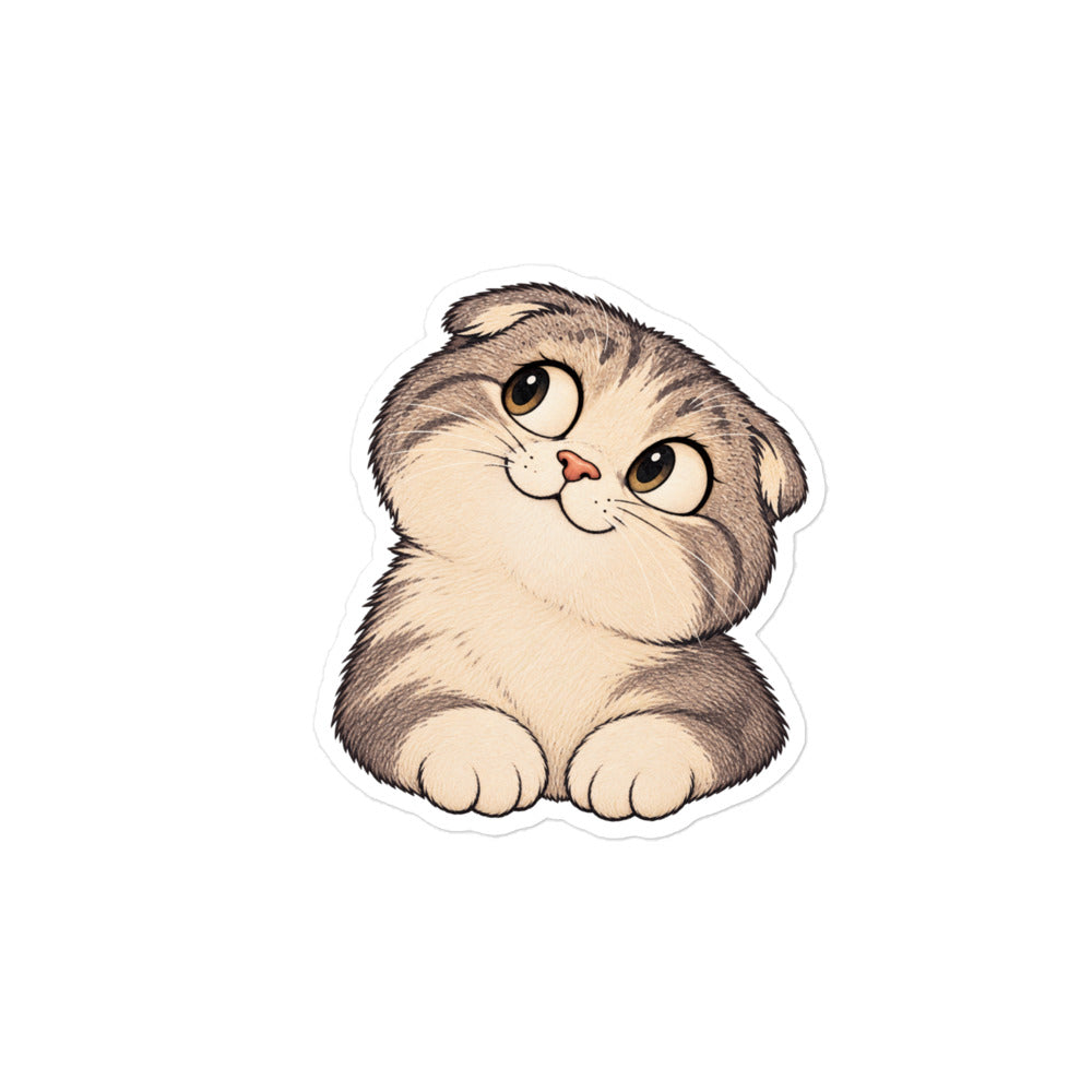Custom cat portrait sticker in the Cartoon style