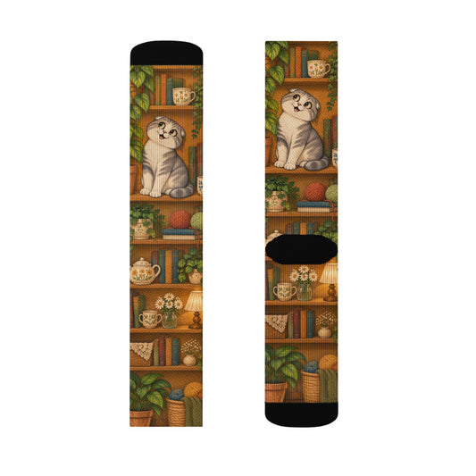 Custom cat portrait socks in the Cartoon style