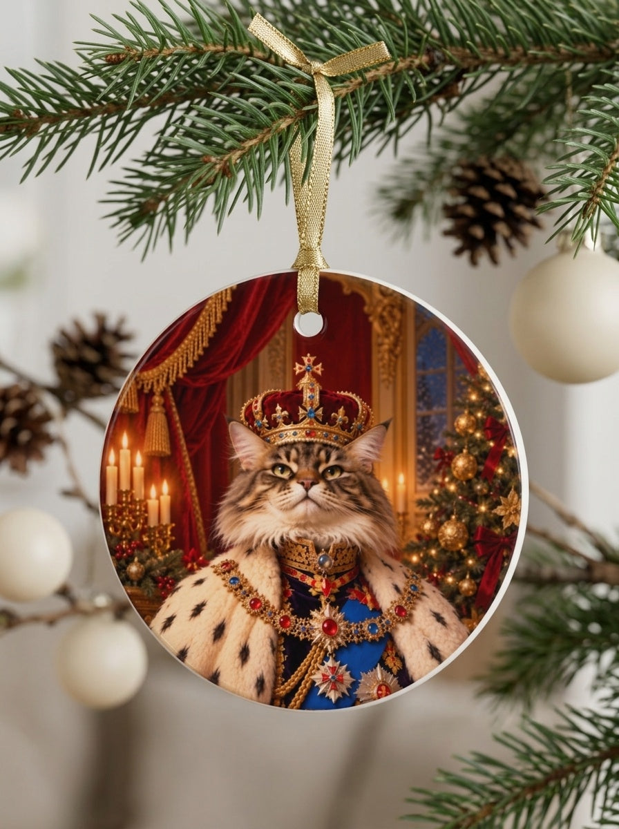 Custom cat portrait ornament, Royal style, lifestyle