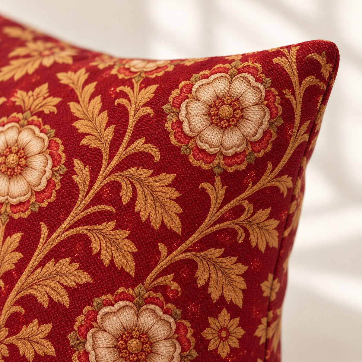 Custom cat portrait pillow, Royal style, Classic, square, fabric close-up