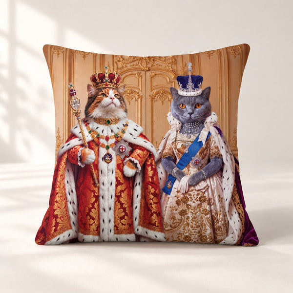 Custom Cat Portrait Throw Pillow