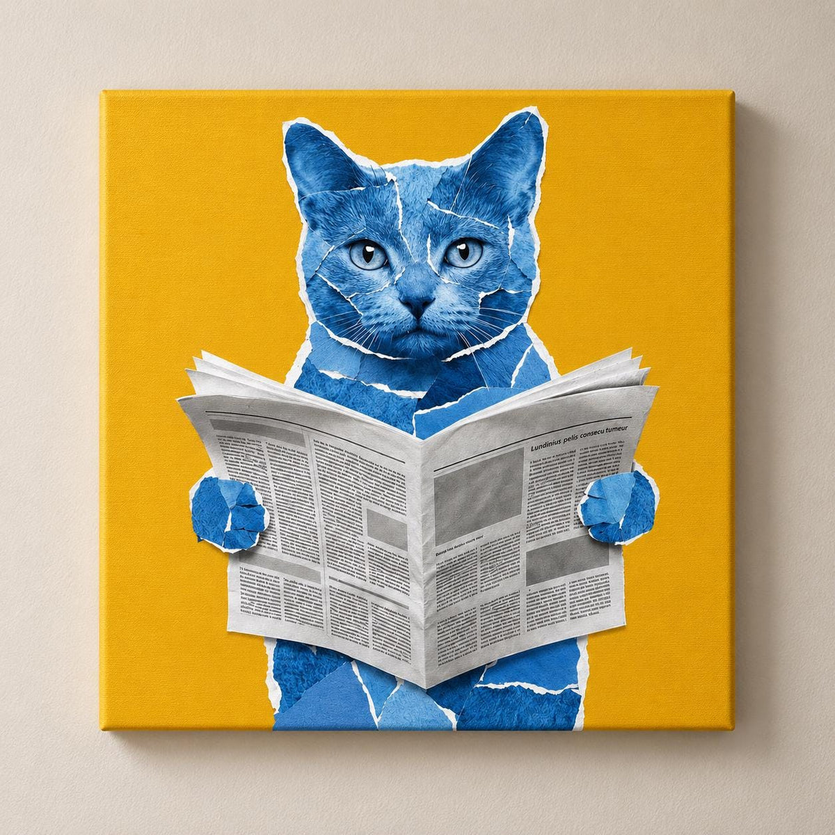 Paper Cut cat portrait canvas