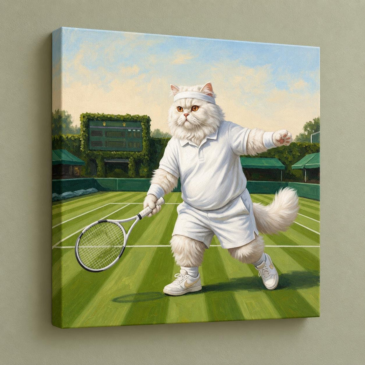 Tennis Cat canvas print