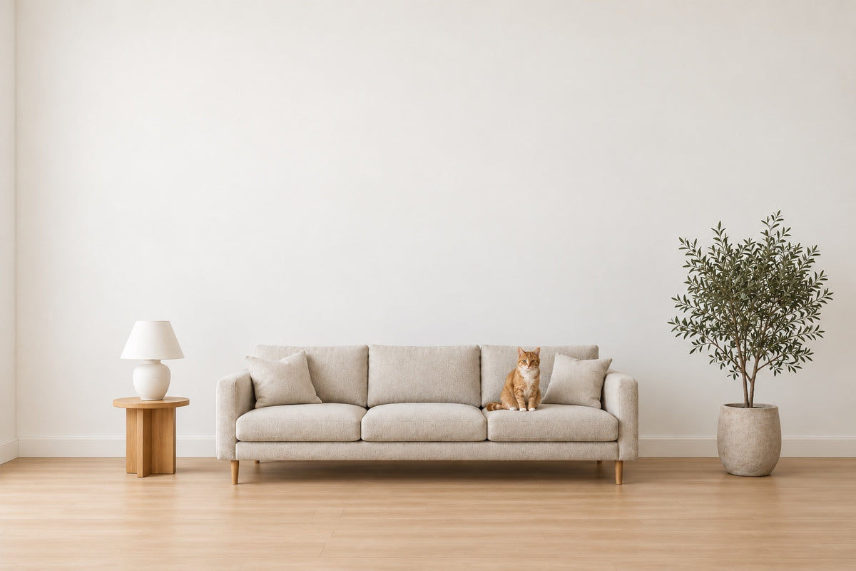 Living room with an 84 inch sofa, used to show the canvas size to scale