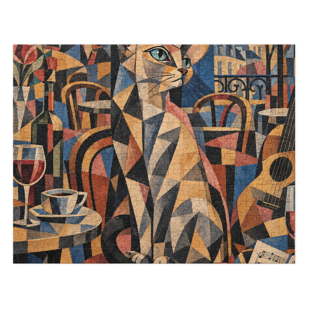 Custom cat portrait jigsaw puzzle in the Cubism style