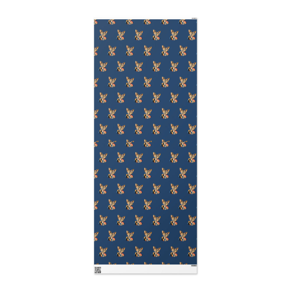 Custom cat portrait wrapping paper roll in the Cubism style