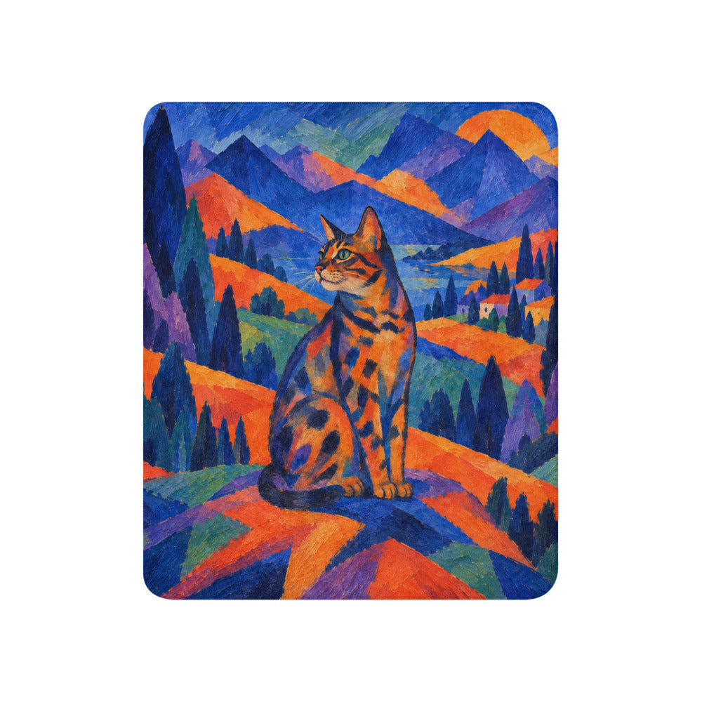 Custom cat portrait blanket in the Expressionism style