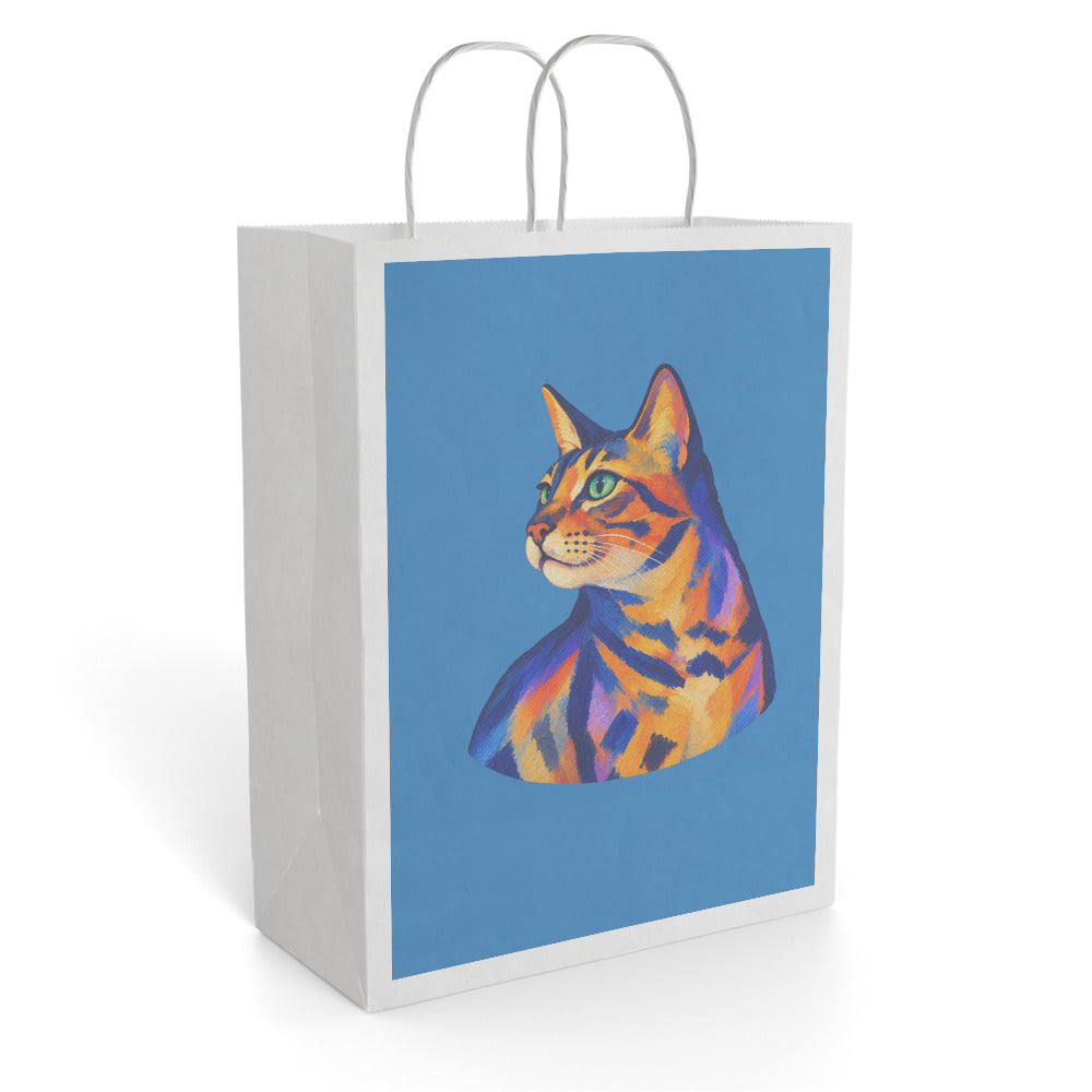 Custom cat portrait gift bag in the Expressionism style