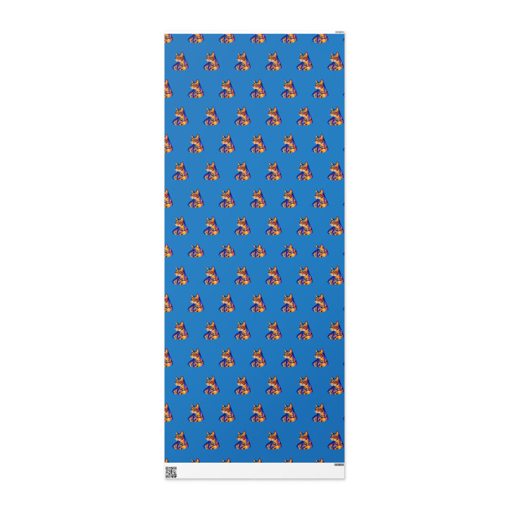 Custom cat portrait wrapping paper roll in the Expressionism style