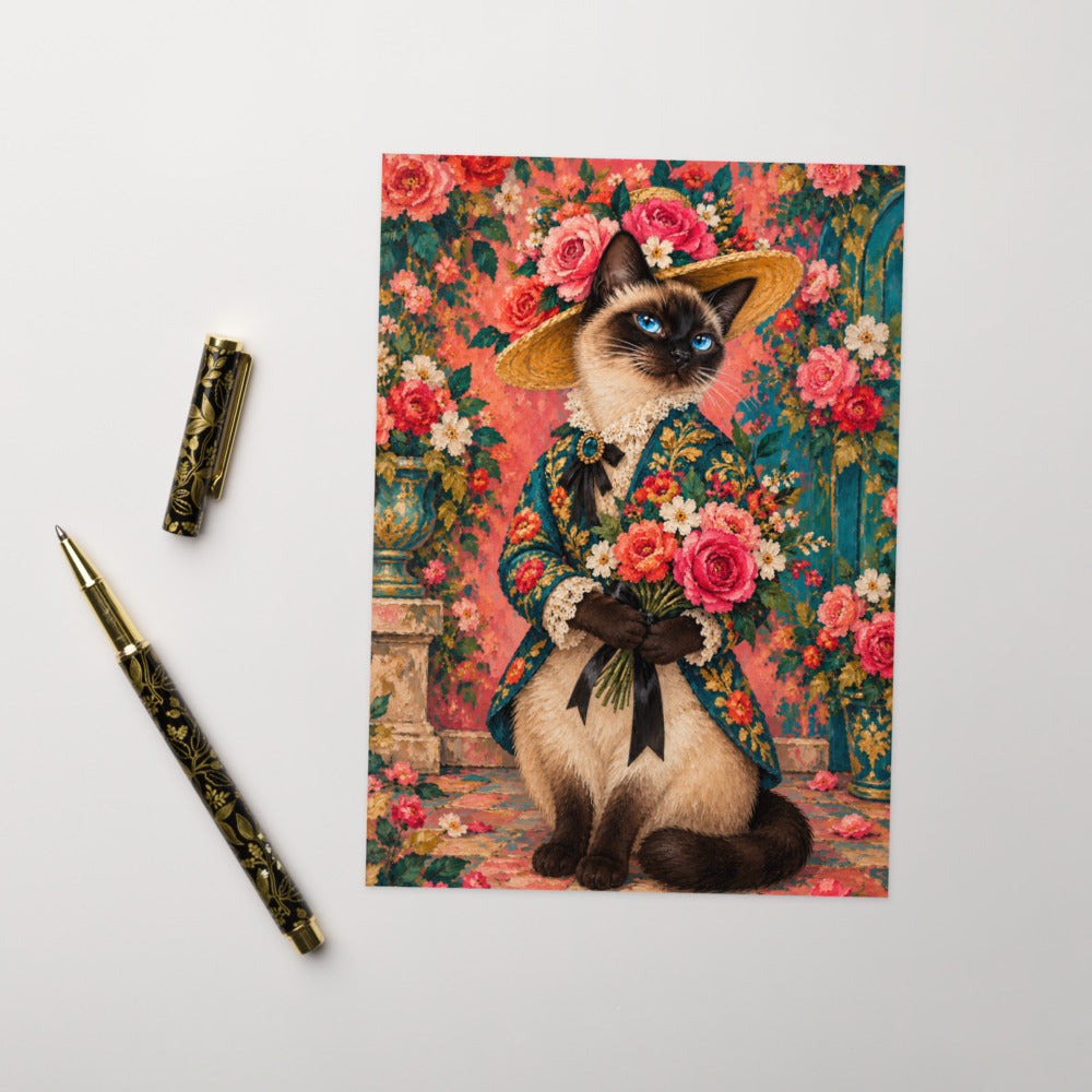 Custom cat portrait greeting card, Pop Art style, lifestyle