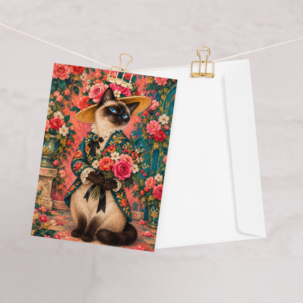 Custom cat portrait greeting card, Pop Art style, lifestyle