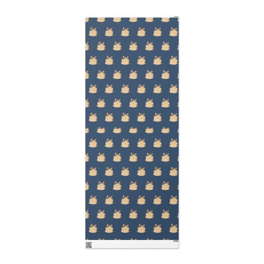 Custom cat portrait wrapping paper roll in the Modern Minimalism style