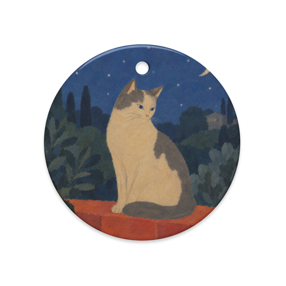 Custom cat portrait ornament in the Modern Minimalism style