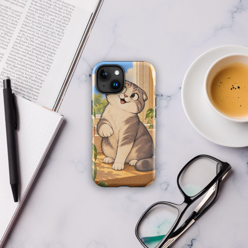 Custom cat portrait phone case, Cartoon style, lifestyle