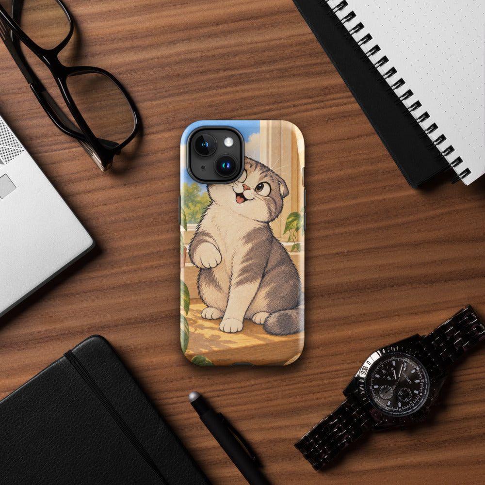 Custom cat portrait phone case, Cartoon style, lifestyle