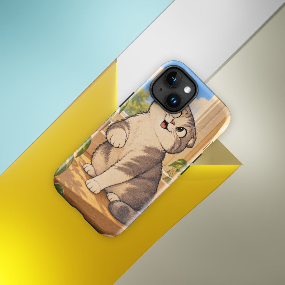 Custom cat portrait phone case, Cartoon style, lifestyle