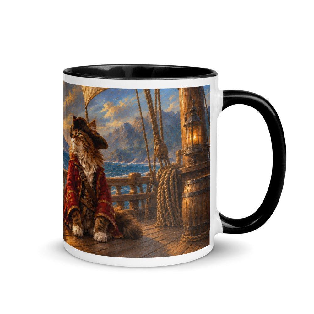 Custom cat portrait mug in the Pirate style