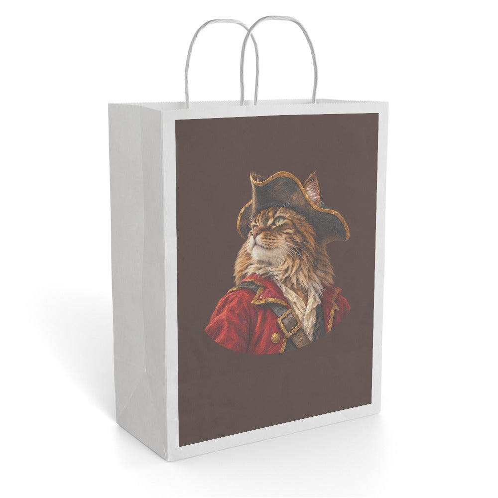 Custom cat portrait gift bag in the Pirate style