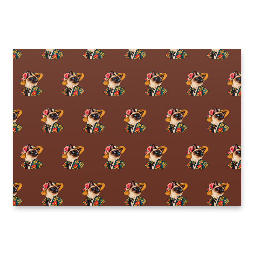 Custom cat portrait wrapping paper in the Pop Art style