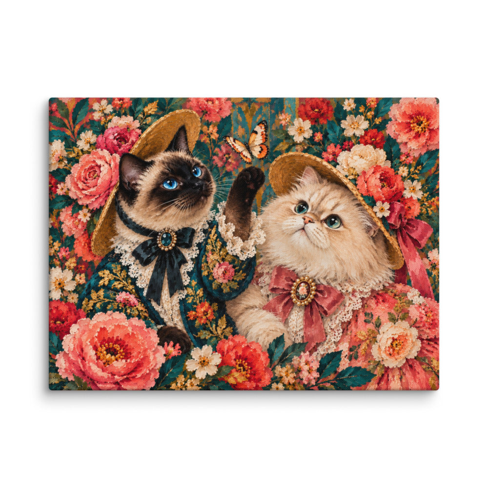 Pop Art portrait of 2 cats, canvas print